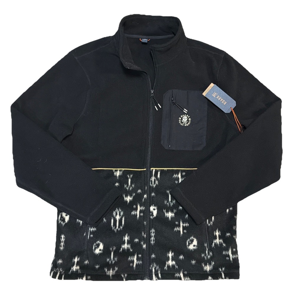 Roark Jacket Mens Medium Black Ikigai Landfall Fleece Skull Full Zip Expedition